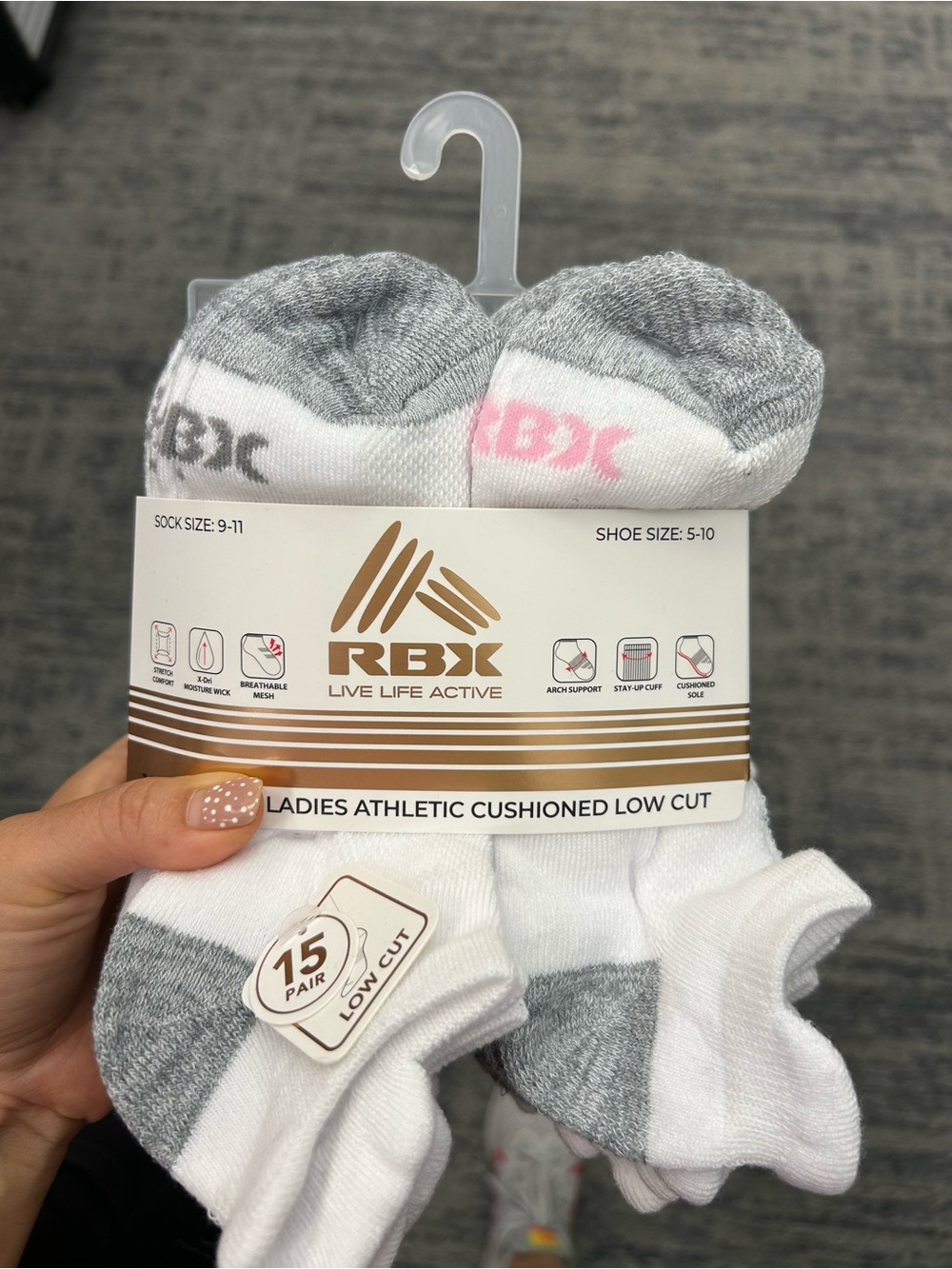 RBX Ladies Athletic Cushioned Low Cut Socks  (15 Pair)